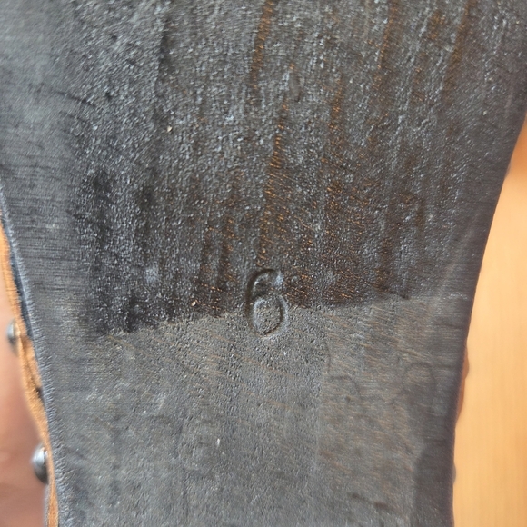 Unbranded Made In France Wooden Ankle Leather Boho Fall Winter Boots Black Sz 6 - Picture 13 of 13